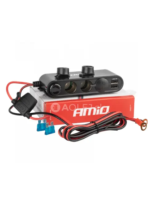 Predlžovacia zásuvka s voltmetrom AMIO-03782