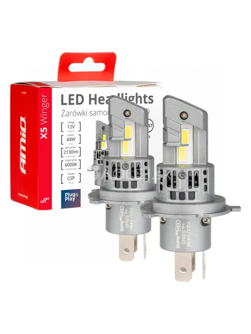 LED žiarovky X5-series WINGER H4 6000K max 44W AMIO-03945