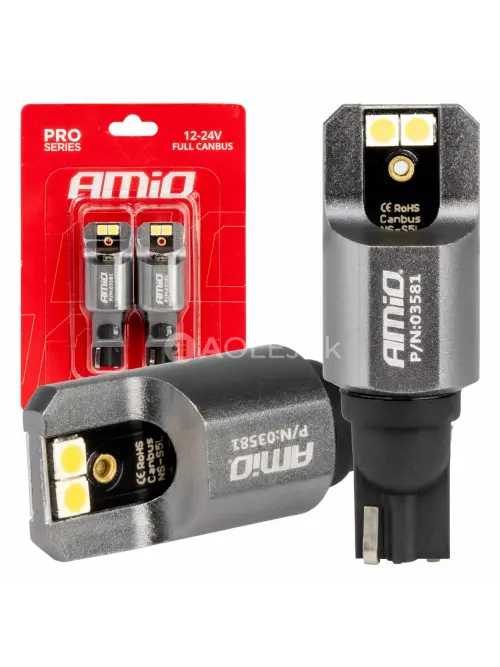 LED žiarovky FULL CANBUS PRO T15 W16W 4x3030 SMD Biela 12V/24V AMiO-03581