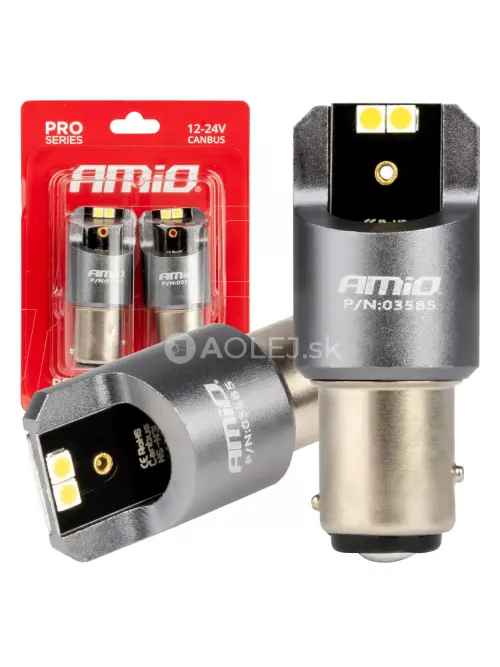 LED žiarovky CANBUS PRO series BAY15D P21/5W 4x3030 SMD White 12/24V AMIO-03585