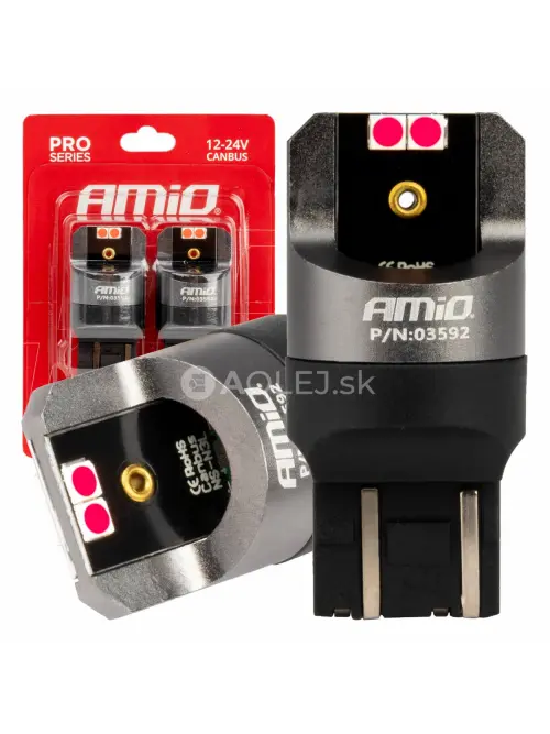 LED žiarovky CANBUS PRO series 7443 W21/5W 4x3030 SMD Red 12/24V AMIO-03592