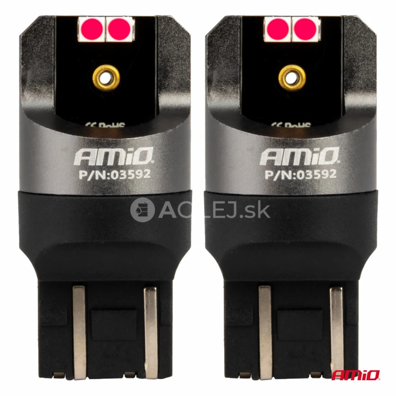 LED žiarovky CANBUS PRO series 7443 W21/5W 4x3030 SMD Red 12/24V AMIO-03592