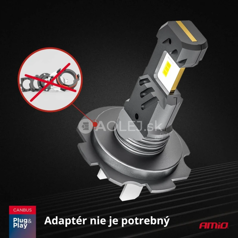 LED žiarovky hlavn&eacute;ho svietenia Hybrid s&eacute;ria H7 H18 6000K Canbus 60W Amio