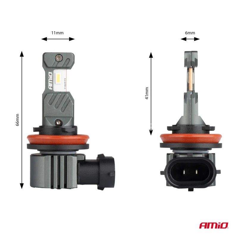 LED žiarovky hlavn&eacute;ho svietenia Hybrid s&eacute;ria H8 H9 H11 H16 6000K Canbus 60W Amio