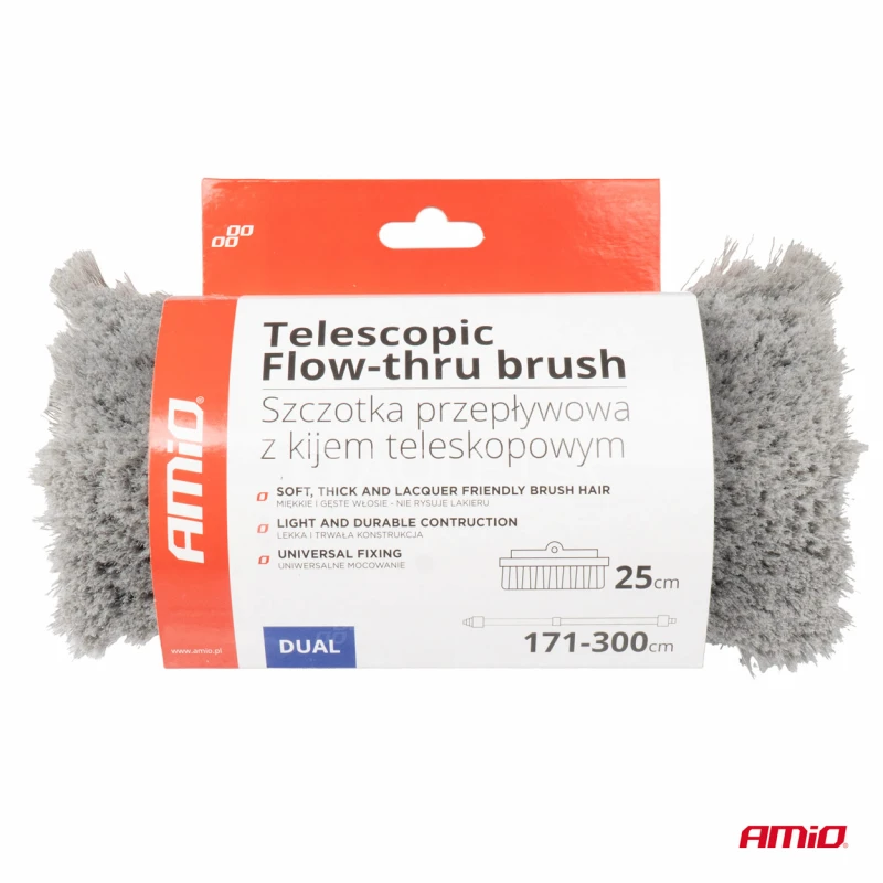 Teleskopick&aacute; prietokov&aacute; kefa na um&yacute;vanie auta 171-300cm AMIO-03954
