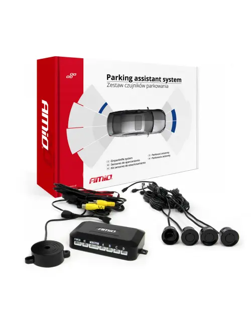 Súprava parkovacieho senzora pod kameru a LCD displej čierna 22 mm AMIO-02989