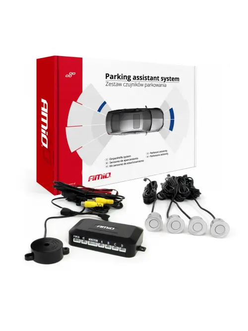 Sada parkovacieho senzora pre kameru a LCD displej strieborná 22 mm AMIO-02990