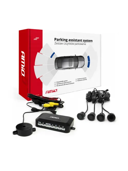 Súprava parkovacieho senzora pod kameru a LCD displej čierna GOLD 18 mm AMIO-02992