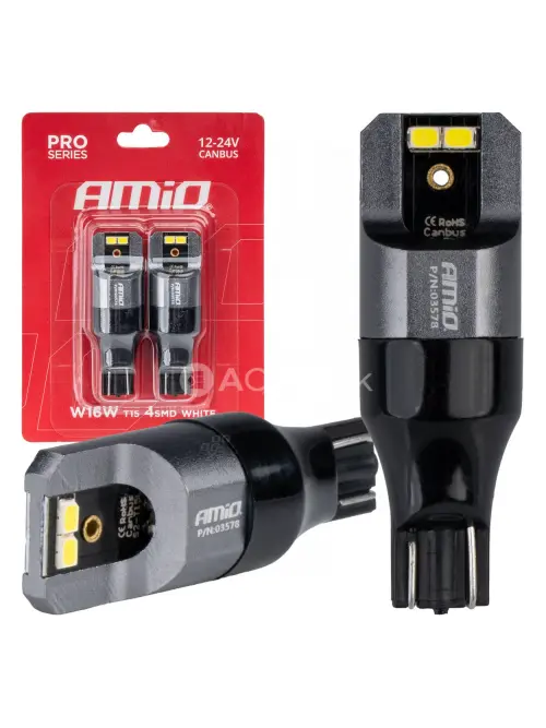 LED žiarovky CANBUS PRO T15 W16W 4x2016 SMD biele 12V 24V AMIO-03578