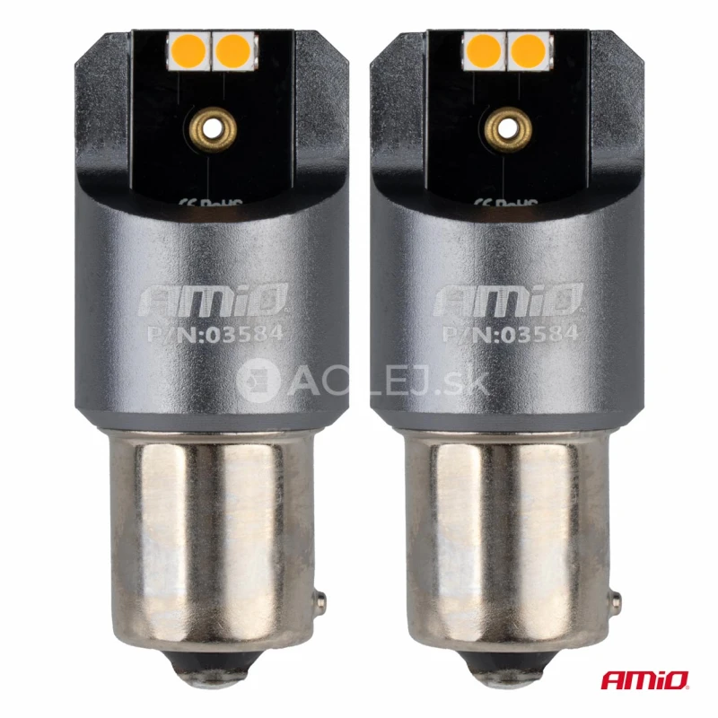LED žiarovky FULL CANBUS PRO PY21W 4x3030 SMD amber 12V 24V AMIO-03584