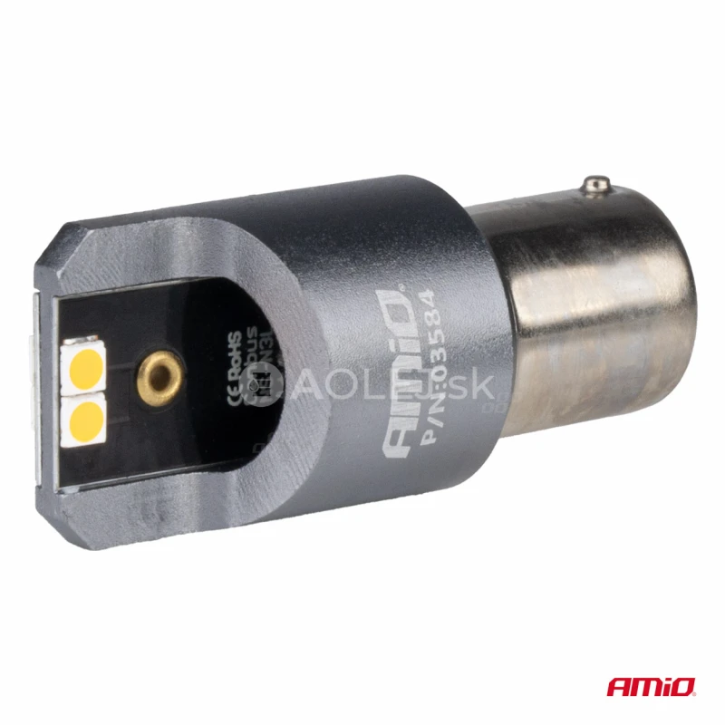 LED žiarovky FULL CANBUS PRO PY21W 4x3030 SMD amber 12V 24V AMIO-03584