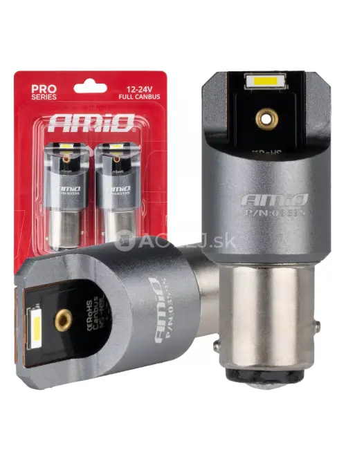 LED žiarovky FULL CANBUS PRO BAY15D P21/5W 2x1860SMD biele 12V 24V AMIO-03595