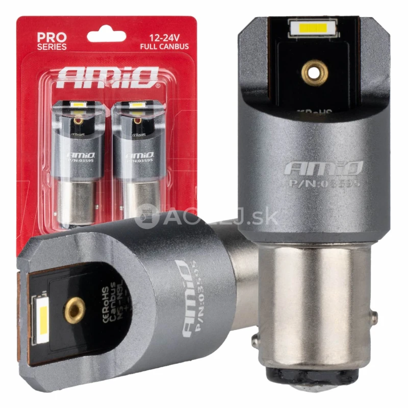 LED žiarovky FULL CANBUS PRO BAY15D P21/5W 2x1860SMD biele 12V 24V AMIO-03595