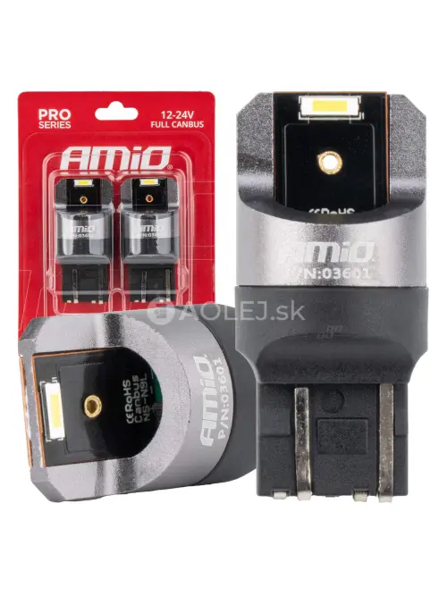 LED žiarovky FULL CANBUS PRO W21/5W 2x1860 SMD biele 12V 24V AMIO-03601