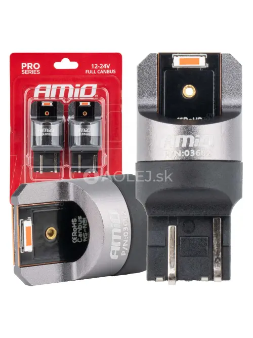 LED žiarovky FULL CANBUS PRO W21/5W 2x1860 SMD červen&eacute; 12V 24V AMiO-03602