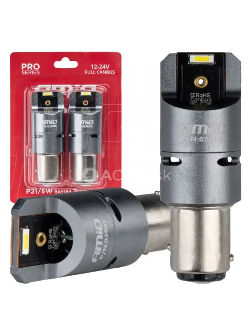 LED žiarovky FULL CANBUS PRO BAY15D P21/5W 2x1860SMD biele 12V 24V AMIO-03605