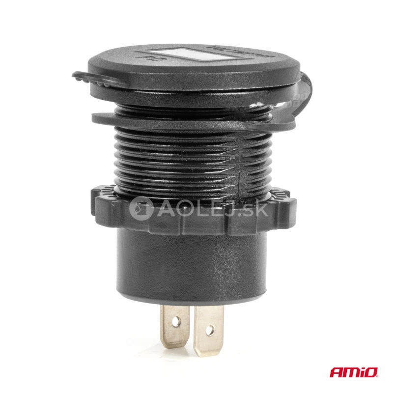 Vodotesná telefónna nabíjačka so spínačom ČERVENÝ LED indikátor digitálny voltometer 2xUSB C 12/24V AMIO-04226