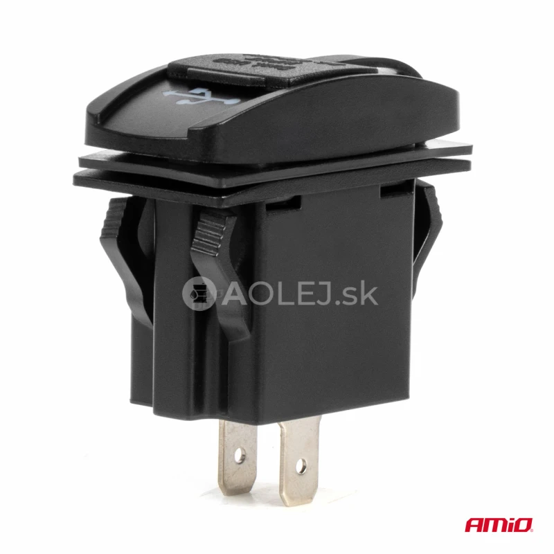 Vodotesná nabíjačka na telefón v tvare lode s ČERVENÝM LED podsvietením 2xUSB 12/24V AMiO-04228