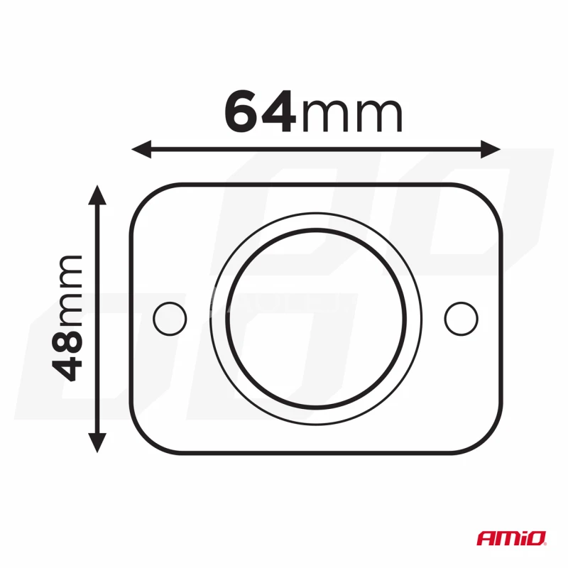 Vodotesná telefónna nabíjačka štvorcová s ČERVENÝM LED podsvietením USB + USB C QC3.0 12/24V AMiO-04231