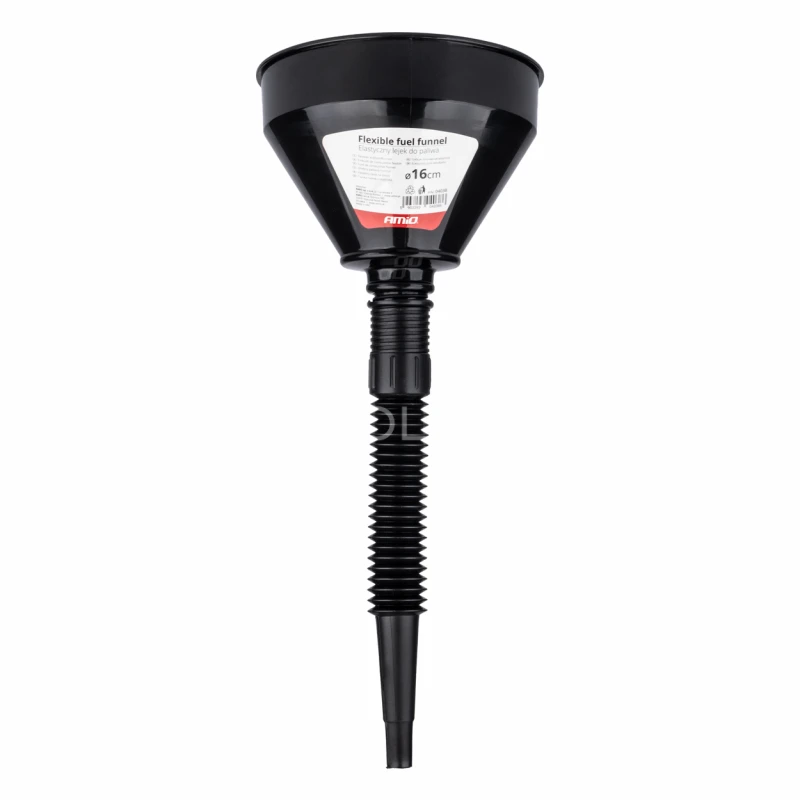 Flexibiln&yacute; čierny univerz&aacute;lny lievik so sitkom na kvapaln&eacute; palivo vodu 16 cm AMiO-04038