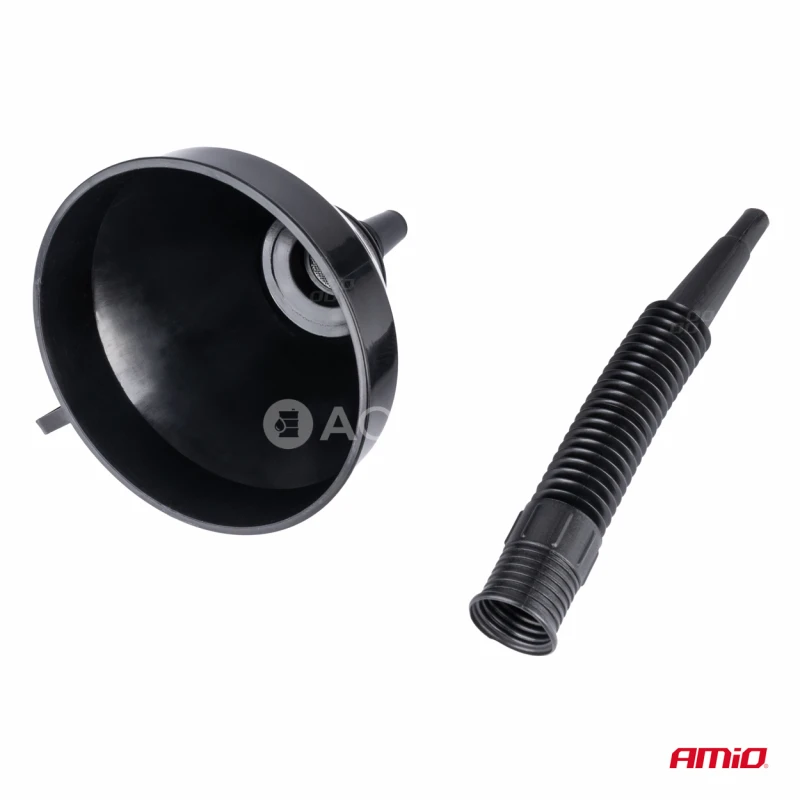 Flexibiln&yacute; čierny univerz&aacute;lny lievik so sitkom na kvapaln&eacute; palivo vodu 16 cm AMiO-04038