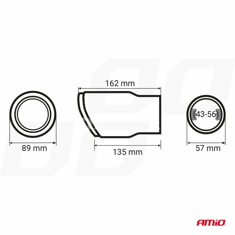 Koncovka tlmiča výfuku z nehrdzavejúcej ocele AMIO-04065