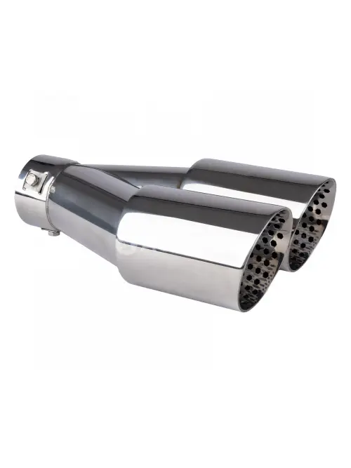 Koncovka výfuku oceľová chrómová modrá AMIO-04062