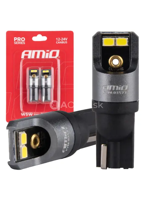 LED žiarovky CANBUS PRO T10 W5W 4x2016 SMD biele 12V 24V AMIO-03577