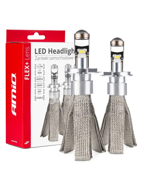 LED žiarovky do auta FLEX+ s&eacute;ria H4 &scaron;o&scaron;ovky 12V 24V 6000K Canbus AMIO-03658