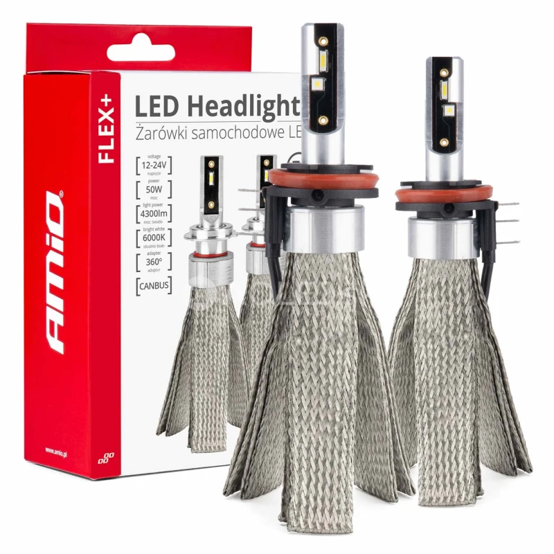 LED žiarovky do auta FLEX+ H15 6000K s&eacute;ria 12V 24V Canbus AMIO-03666