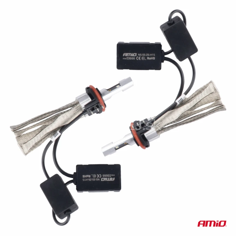 LED žiarovky do auta FLEX+ H15 6000K s&eacute;ria 12V 24V Canbus AMIO-03666