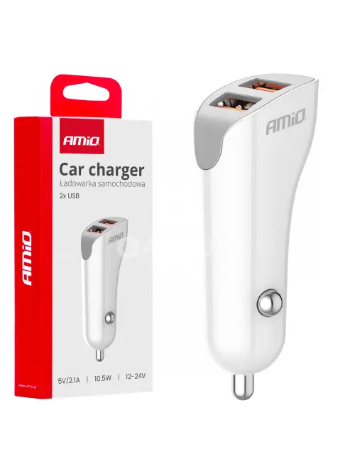 Nabíjačka do auta 2x USB-A 2.1A 12/24V AMiO-0387