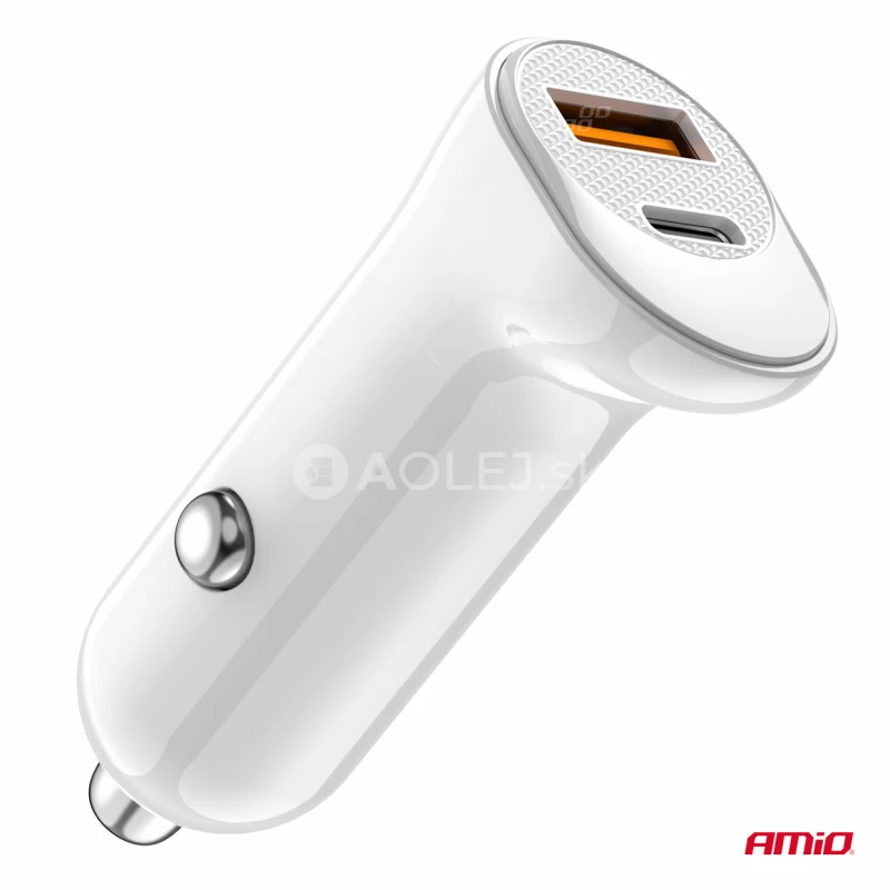 Nabíjačka do auta USB-A+ USB-C 20W 12/24V AMiO-03875