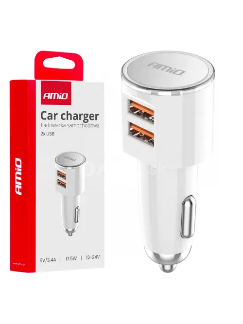 Nabíjačka do auta 2x USB-A 3.4A 12/24V AMiO-03888