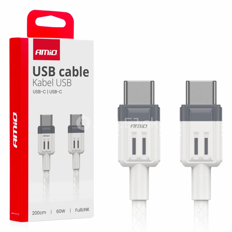 Kábel 'USB-C na USB-C 60W 200cm FullLINK AMIO-03909
