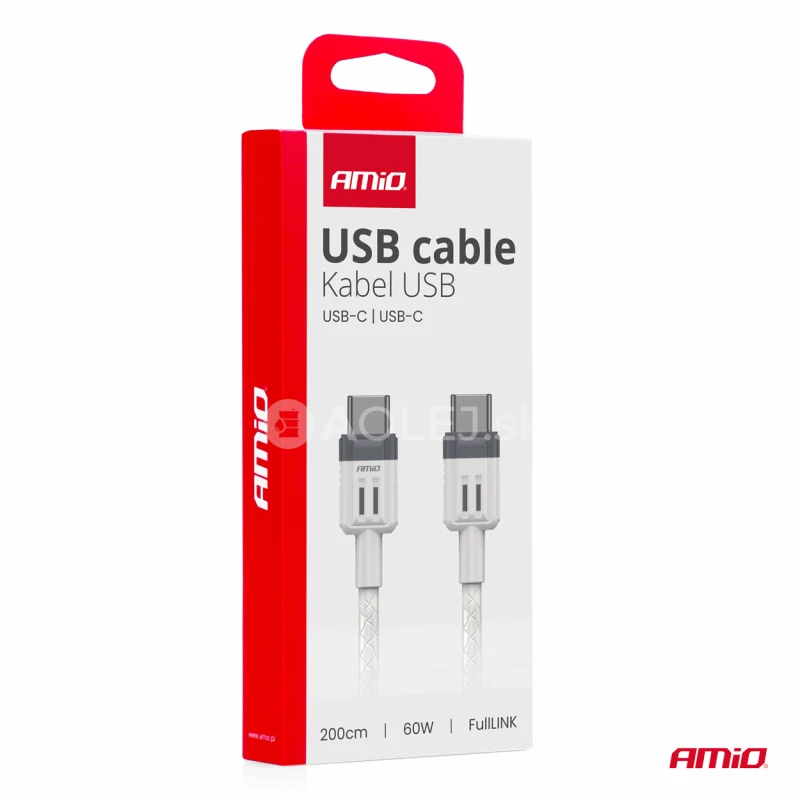 Kábel 'USB-C na USB-C 60W 200cm FullLINK AMIO-03909