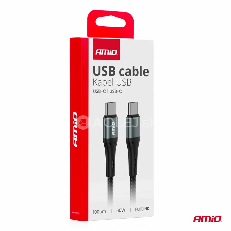 Kábel 'USB-C na USB-C 60W 100cm FullLINK AMIO-03914