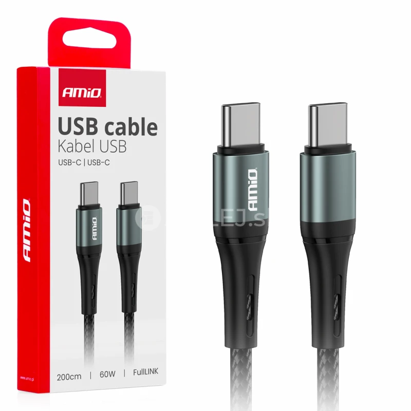 Kábel 'USB-C na USB-C 60W 200cm FullLINK AMIO-03915