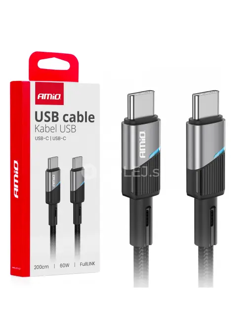 Kábel 'USB-C na USB-C 60W 200cm FullLINK AMIO-03927