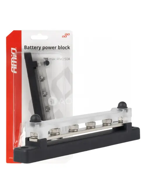 Uzemňovací blok plus prípojnica M6 12V - 48V 150A AMiO-03808