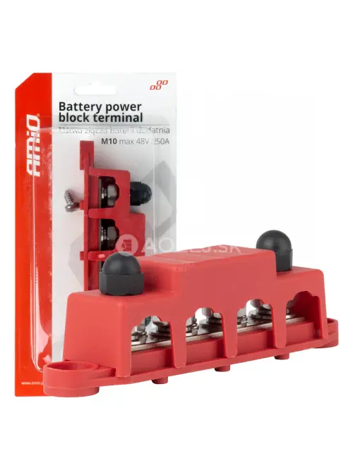Uzemňovací blok plus prípojnica M10 12V - 48V 250A AMIO-03812