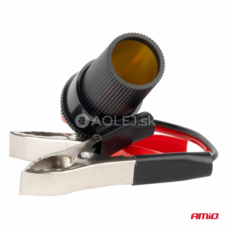 Adaptér do zásuvky zapaľovača s krokosvorkami 12V 24V 15cm AMiO-03803