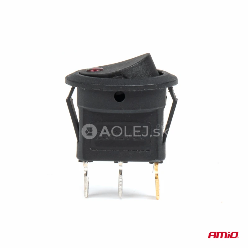 Kolískový okrúhly prepínač s červeným podsvietením AMIO-03961