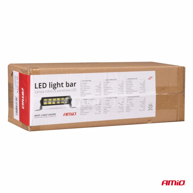 Pracovné panelové svetlo LED BAR AWL70 60W 6500K 8000lm 30cm 12V 24V AMiO-04211