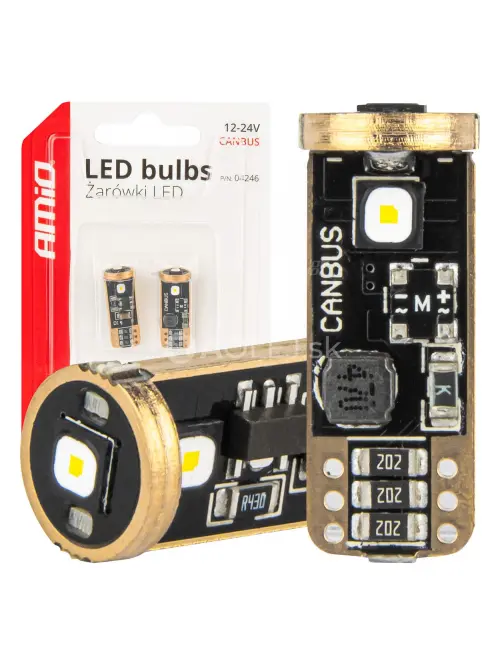 LED žiarovky CANBUS T10 W5W 3SMD 3838 White 12V/24V AMiO-04246