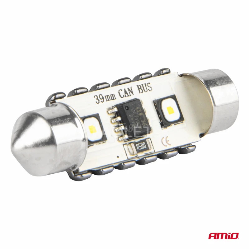 LED žiarovky CANBUS 12SMD Festoon C5W 3838 39mm White 12/24V AMIO-04249