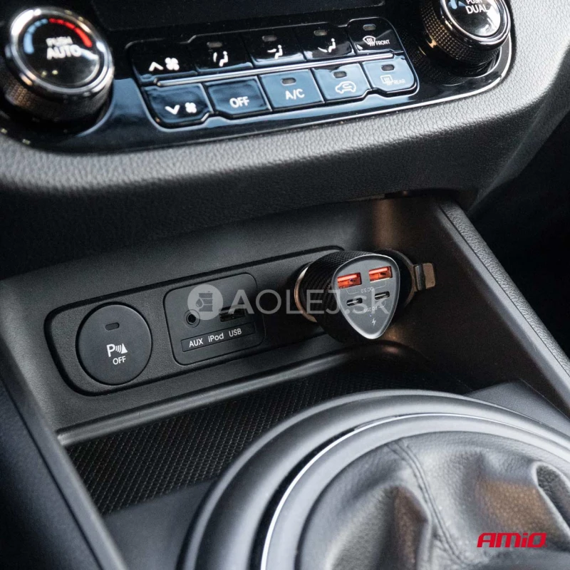 Nabíjačka do auta 50W 2xUSB-A + 2xUSB-C AMiO-04284