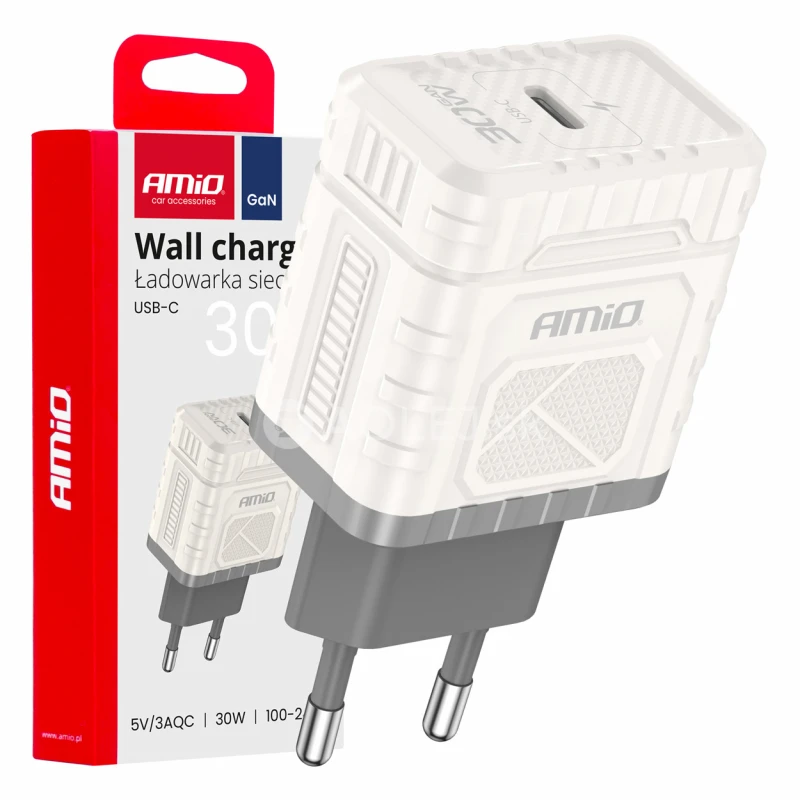 Nástenná nabíjačka Quick Charge GaN PD 30W USB-C AMIO-04285