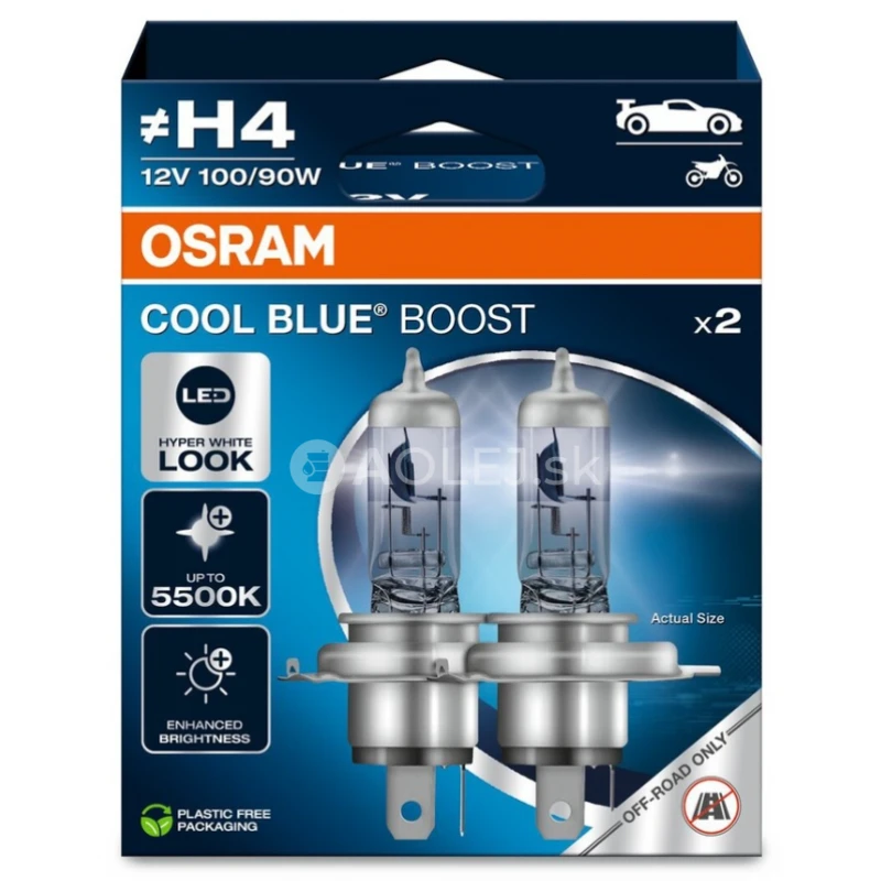 Osram H4 12V 100/90W P43t Cool Blue Boost 2ks