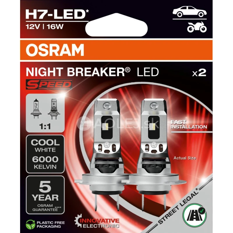 Osram H7 +330% Night Breaker LED Speed 6000K 2ks